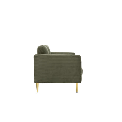US PRIDE FURNITURE 60.63 W Mid-Century Corduroy Fabric Loveseat