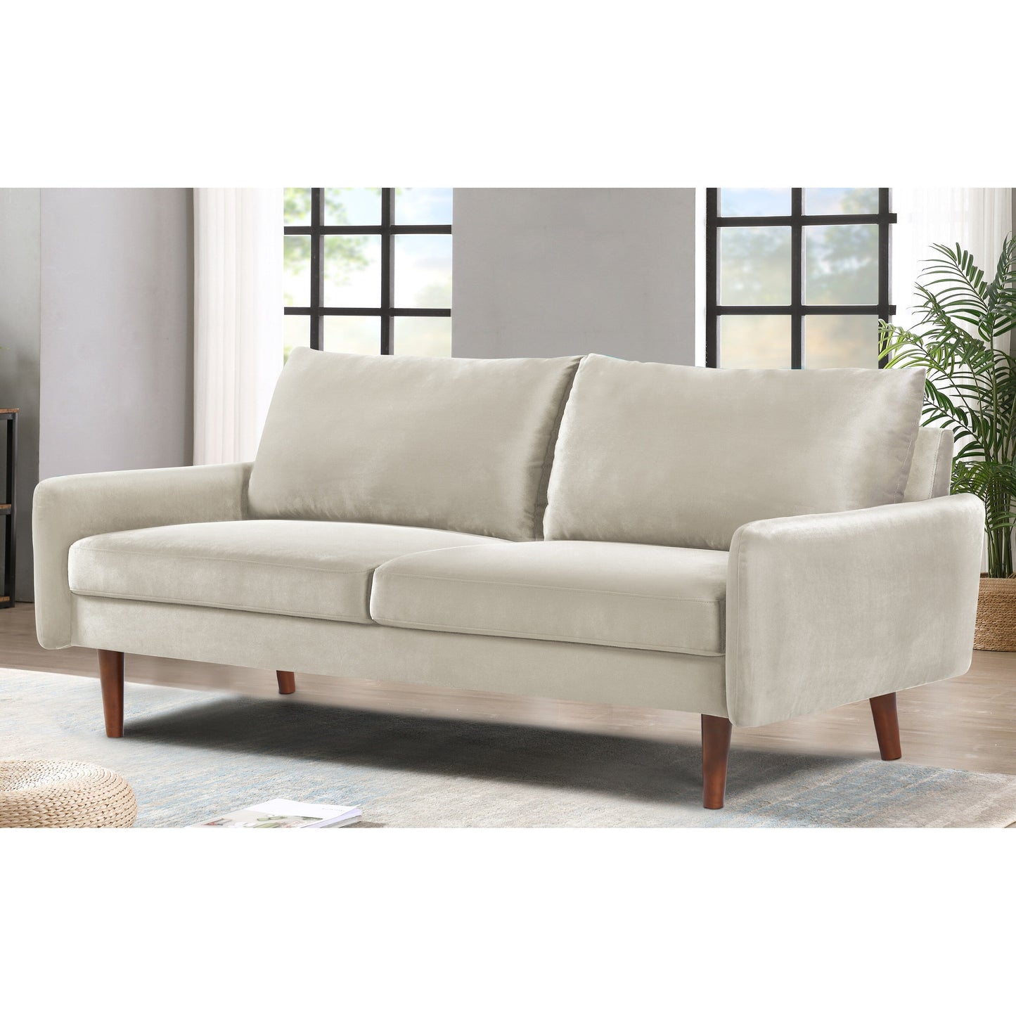 US Pride Furnitirue 70''W Tapered-Leg Velvet Sofa