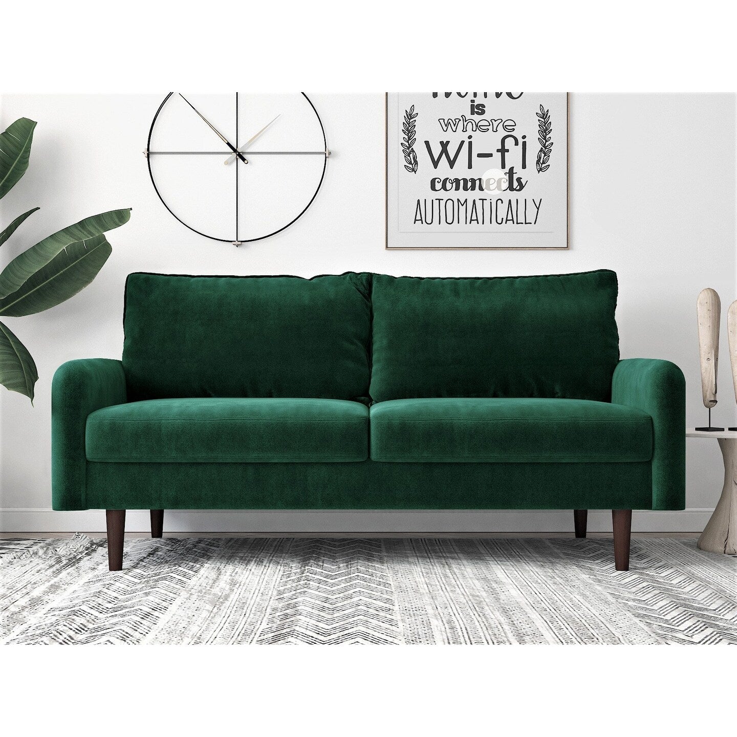 US Pride Furnitirue 70''W Tapered-Leg Velvet Sofa
