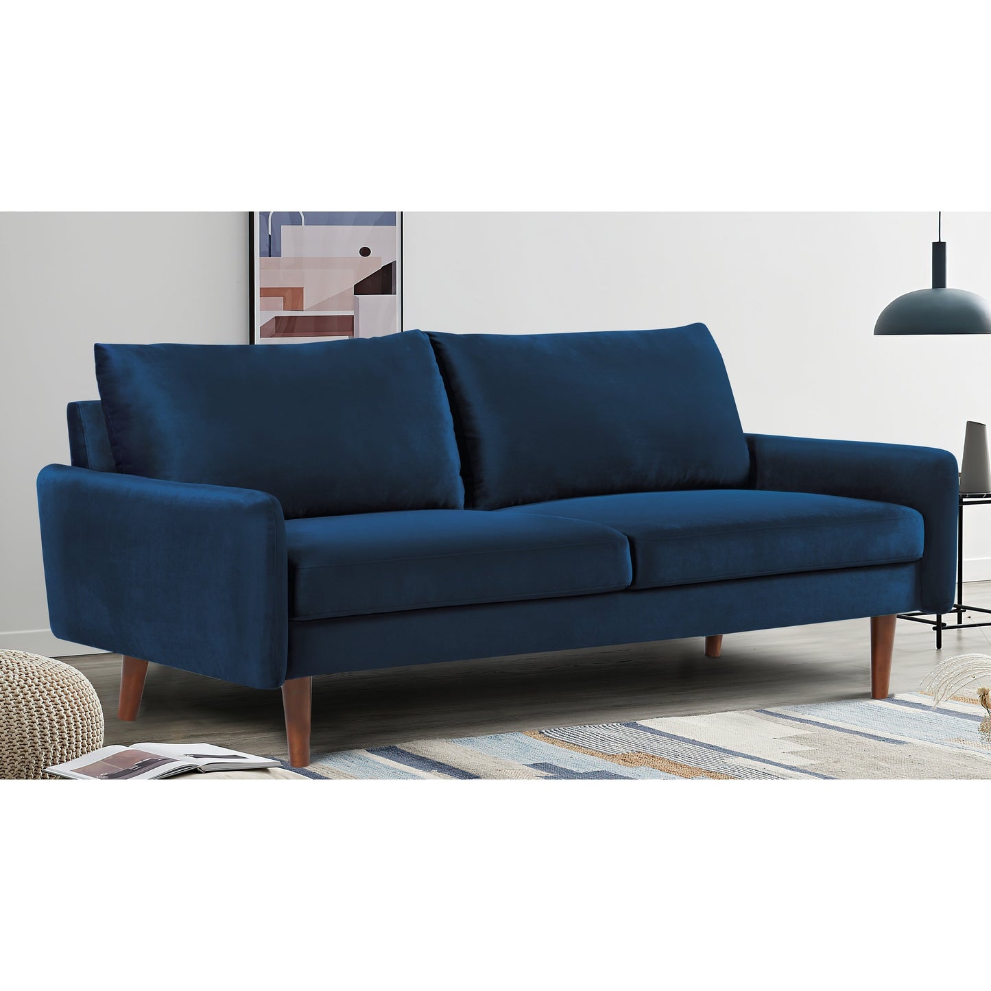 US Pride Furnitirue 70''W Tapered-Leg Velvet Sofa