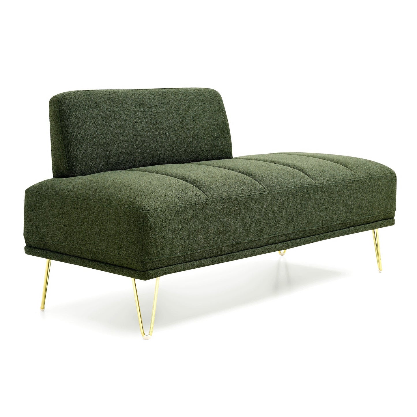 Upholstered Loveseat Bench with Gold Legs