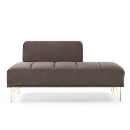 Upholstered Loveseat Bench with Gold Legs