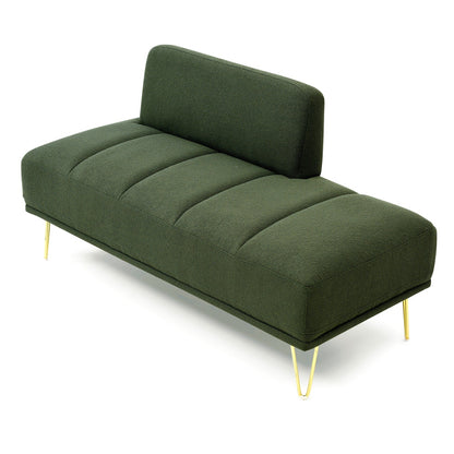 Upholstered Loveseat Bench with Gold Legs