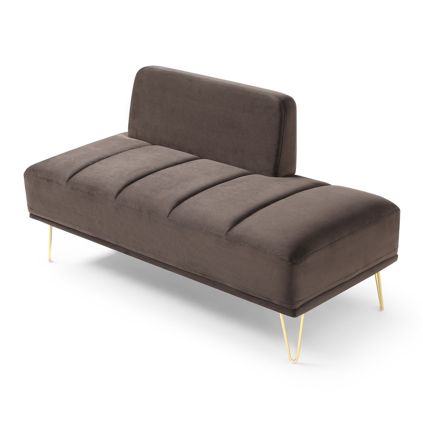 Upholstered Loveseat Bench with Gold Legs