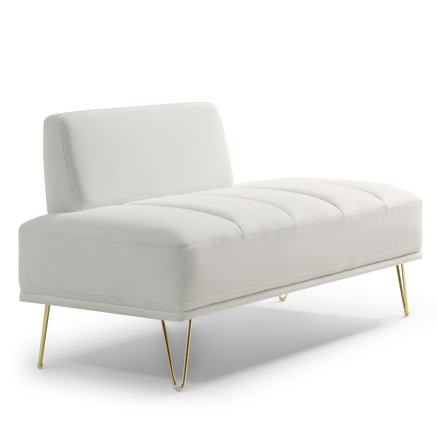 Upholstered Loveseat Bench with Gold Legs