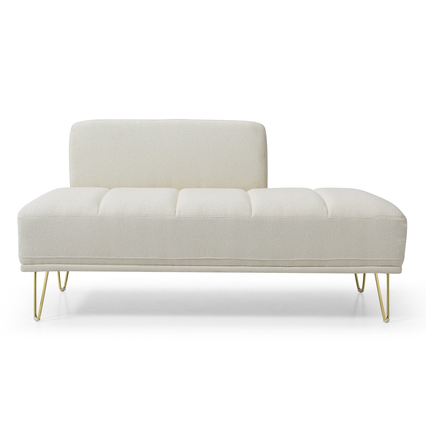 Upholstered Loveseat Bench with Gold Legs