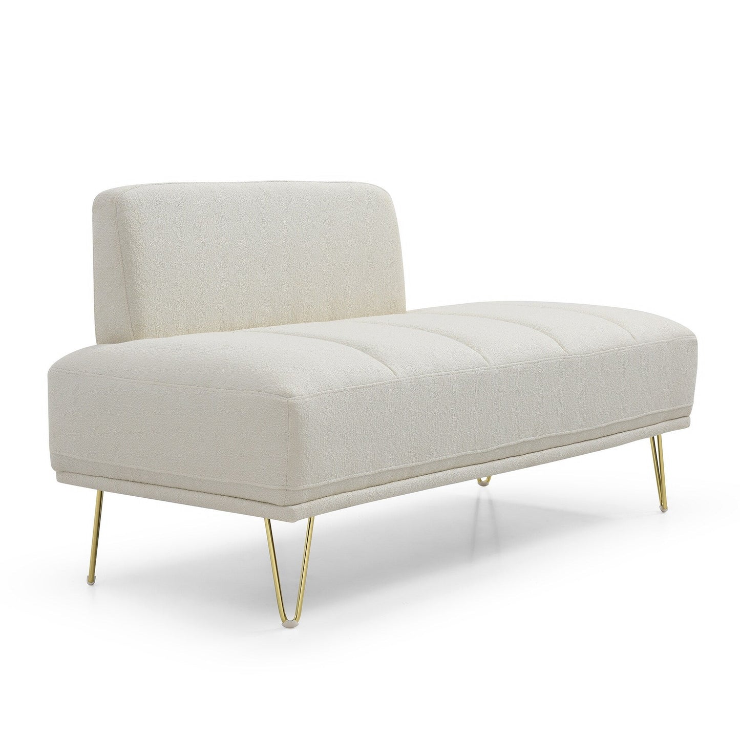Upholstered Loveseat Bench with Gold Legs