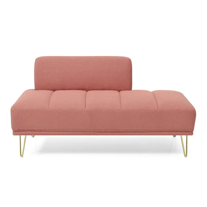 Upholstered Loveseat Bench with Gold Legs