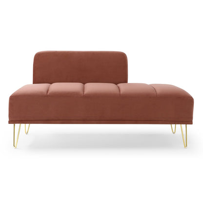 Upholstered Loveseat Bench with Gold Legs