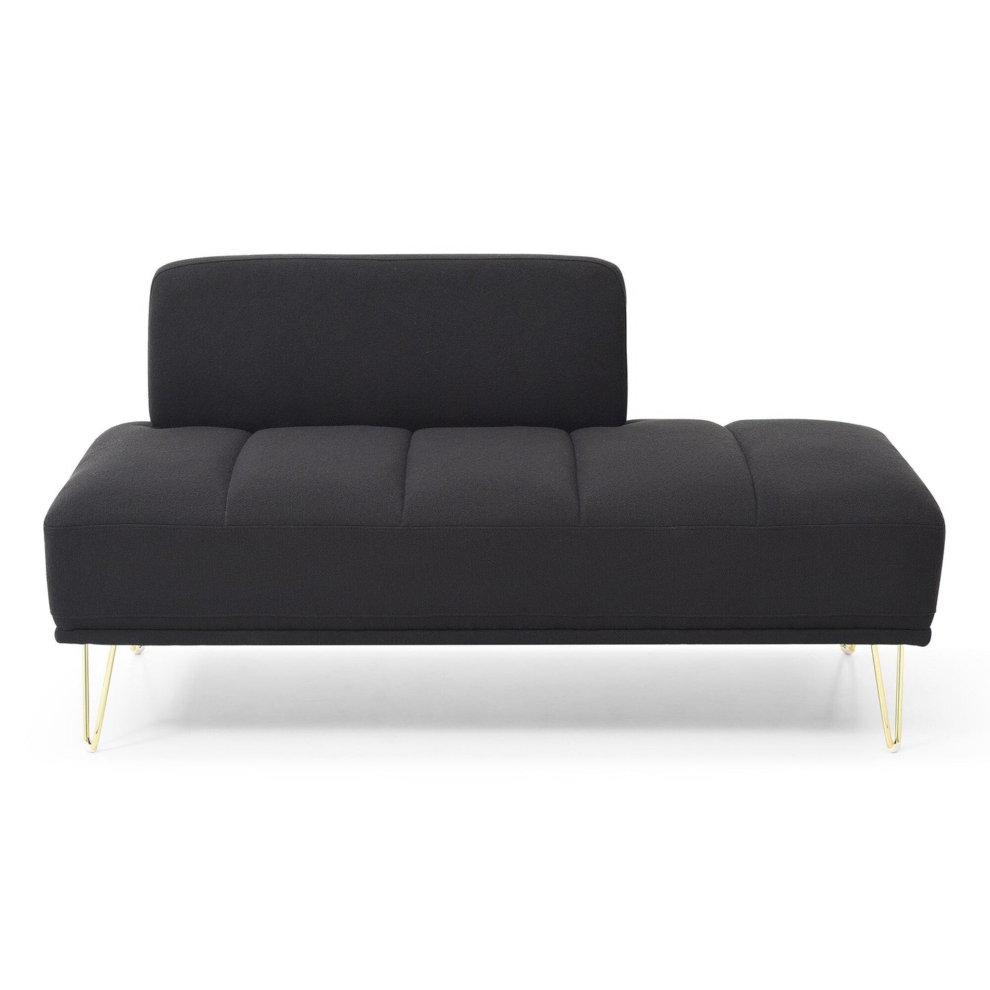 Upholstered Loveseat Bench with Gold Legs