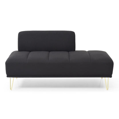 Upholstered Loveseat Bench with Gold Legs