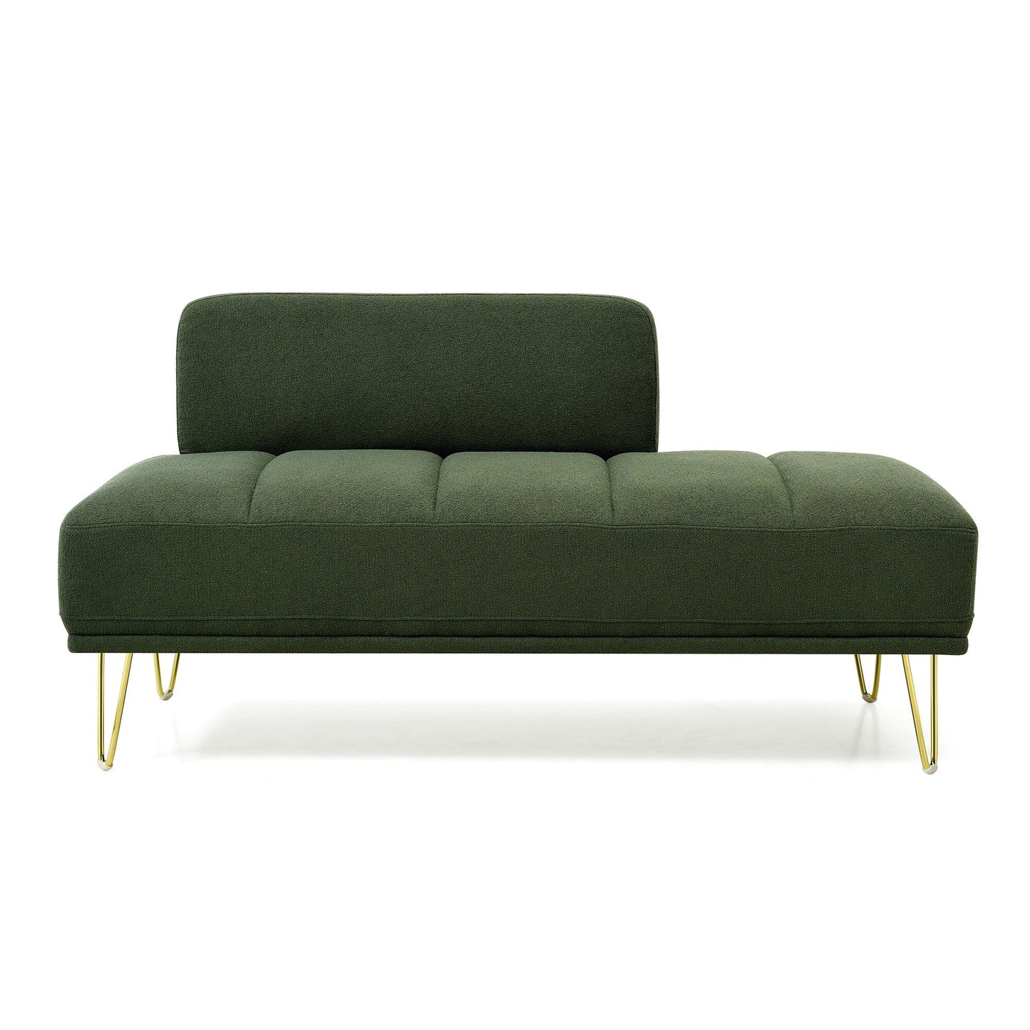 Upholstered Loveseat Bench with Gold Legs