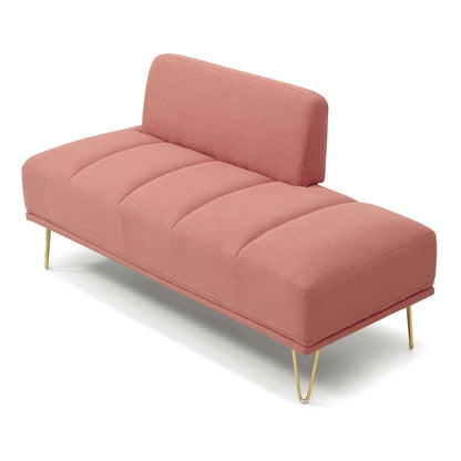 Upholstered Loveseat Bench with Gold Legs