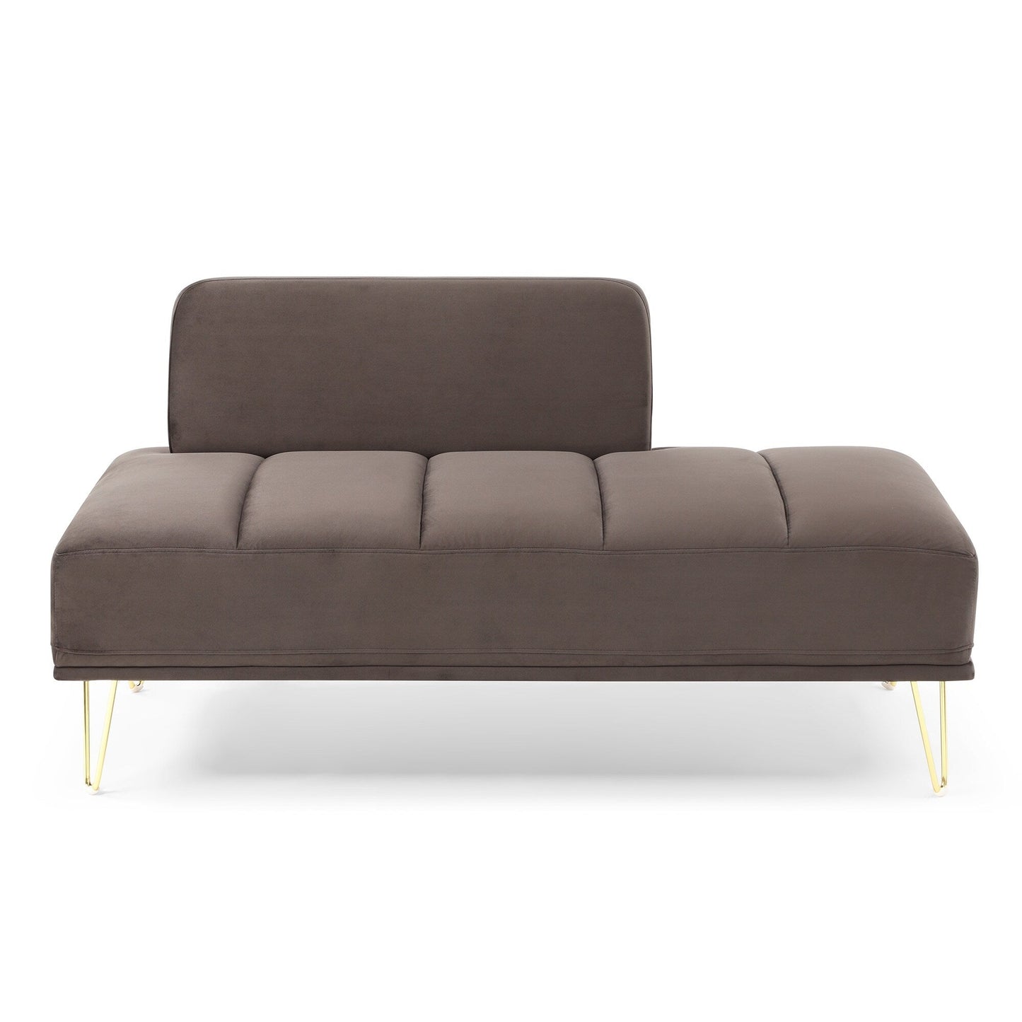 Upholstered Loveseat Bench with Gold Legs