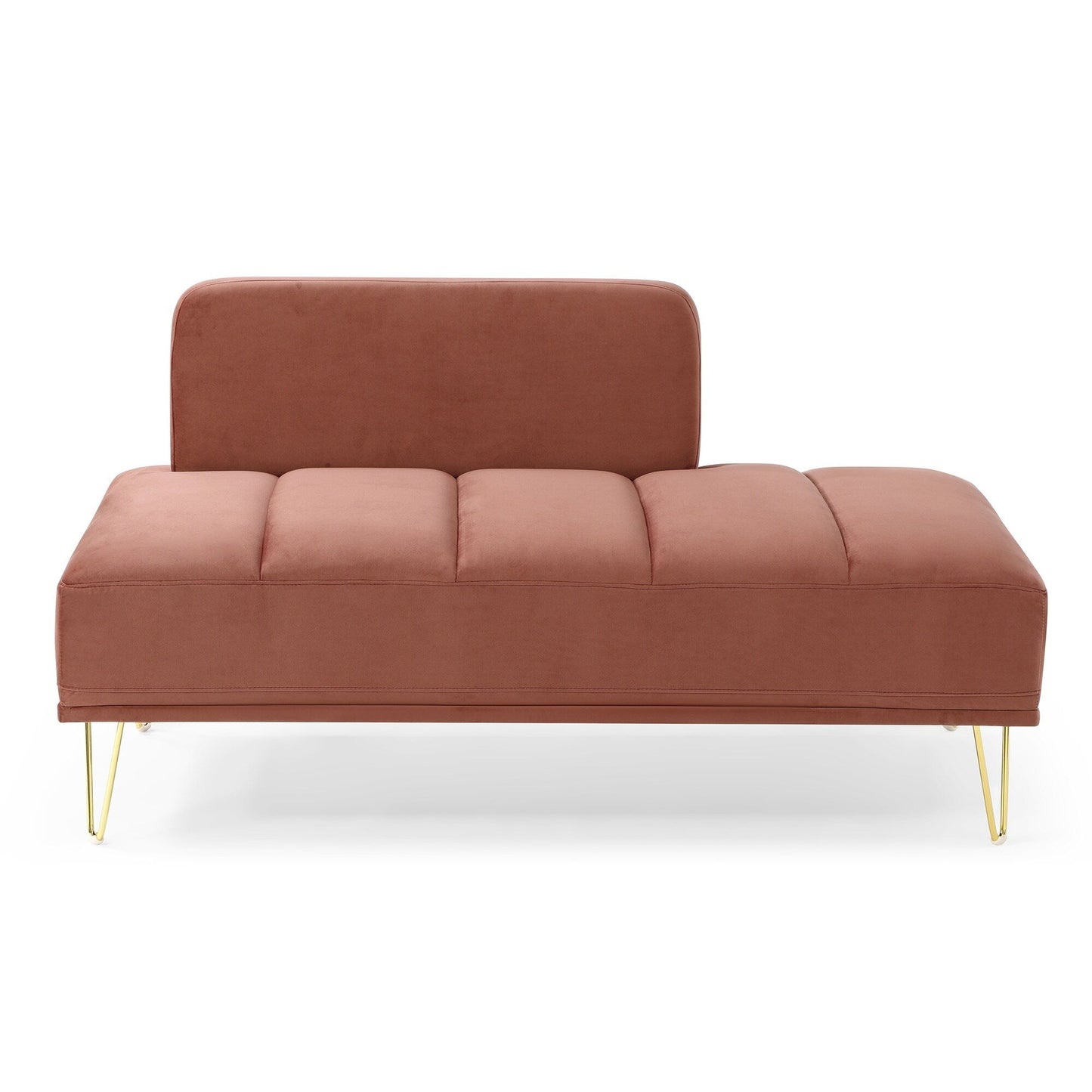 Upholstered Loveseat Bench with Gold Legs