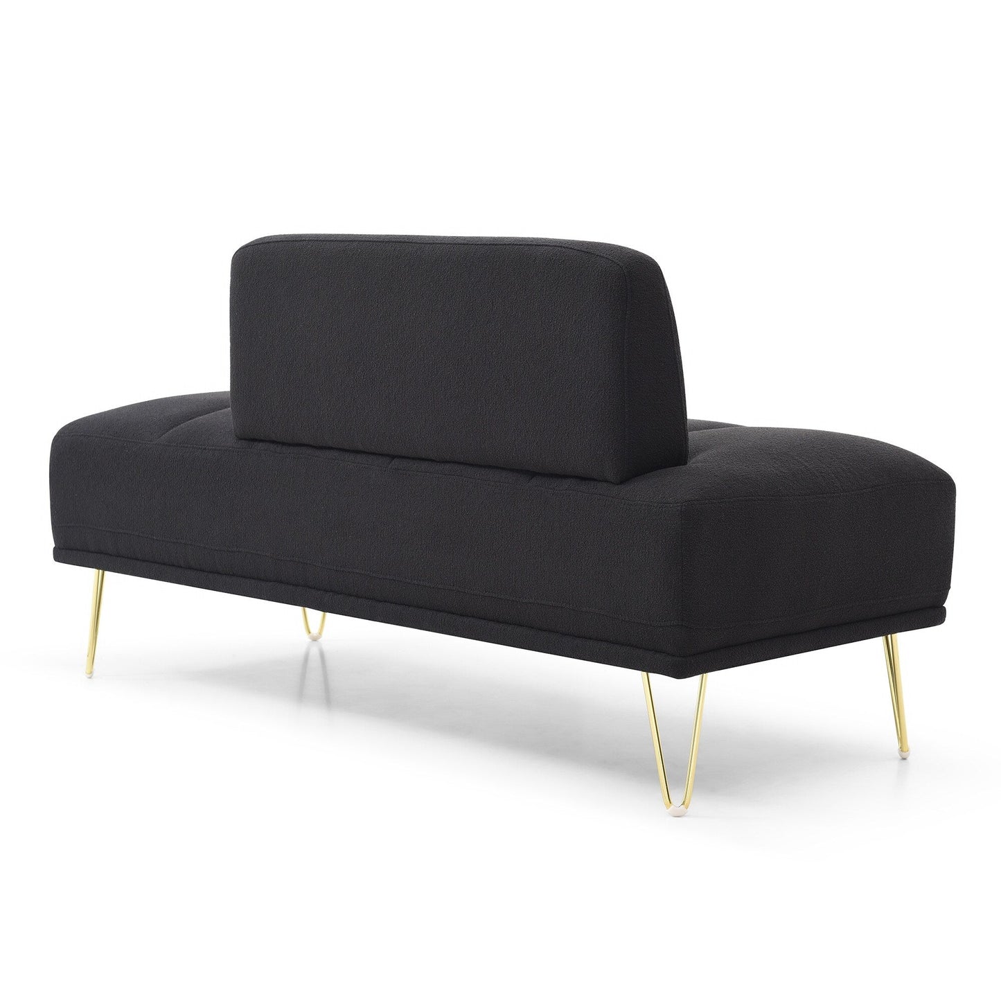 Upholstered Loveseat Bench with Gold Legs