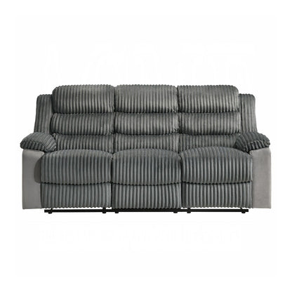 Upholstered Manual Motion Sofa with Pillow Top Armrest in Gray