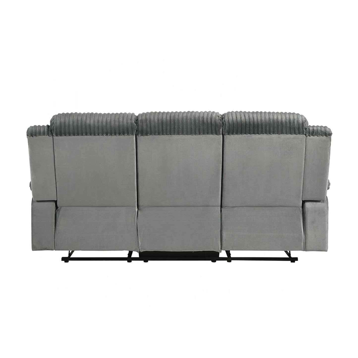 Upholstered Manual Motion Sofa with Pillow Top Armrest in Gray