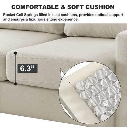 Upholstered Sectional Sofa Couch with Ottoman
