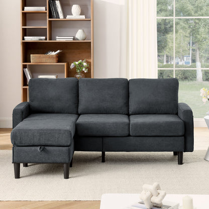 Upholstered Sectional Sofa Couch with Ottoman