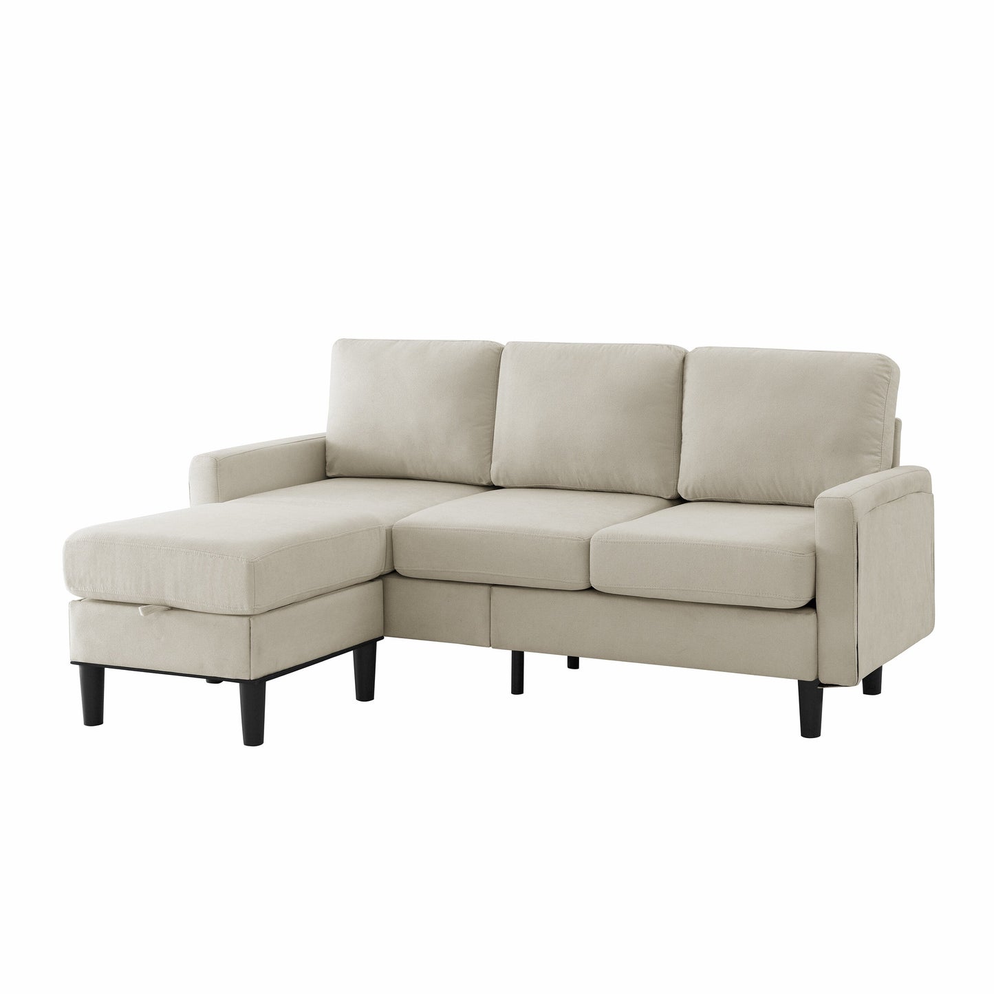 Upholstered Sectional Sofa Couch with Ottoman