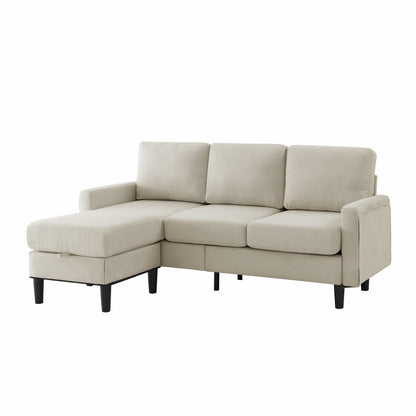 Upholstered Sectional Sofa Couch with Ottoman