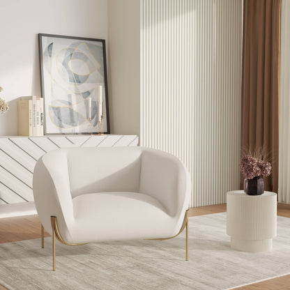 LeisureMod Zuno Upholstered Velvet Single Seater Sofa - Comfortable Accent Arm Chair for Home Office Living Room & Bedroom