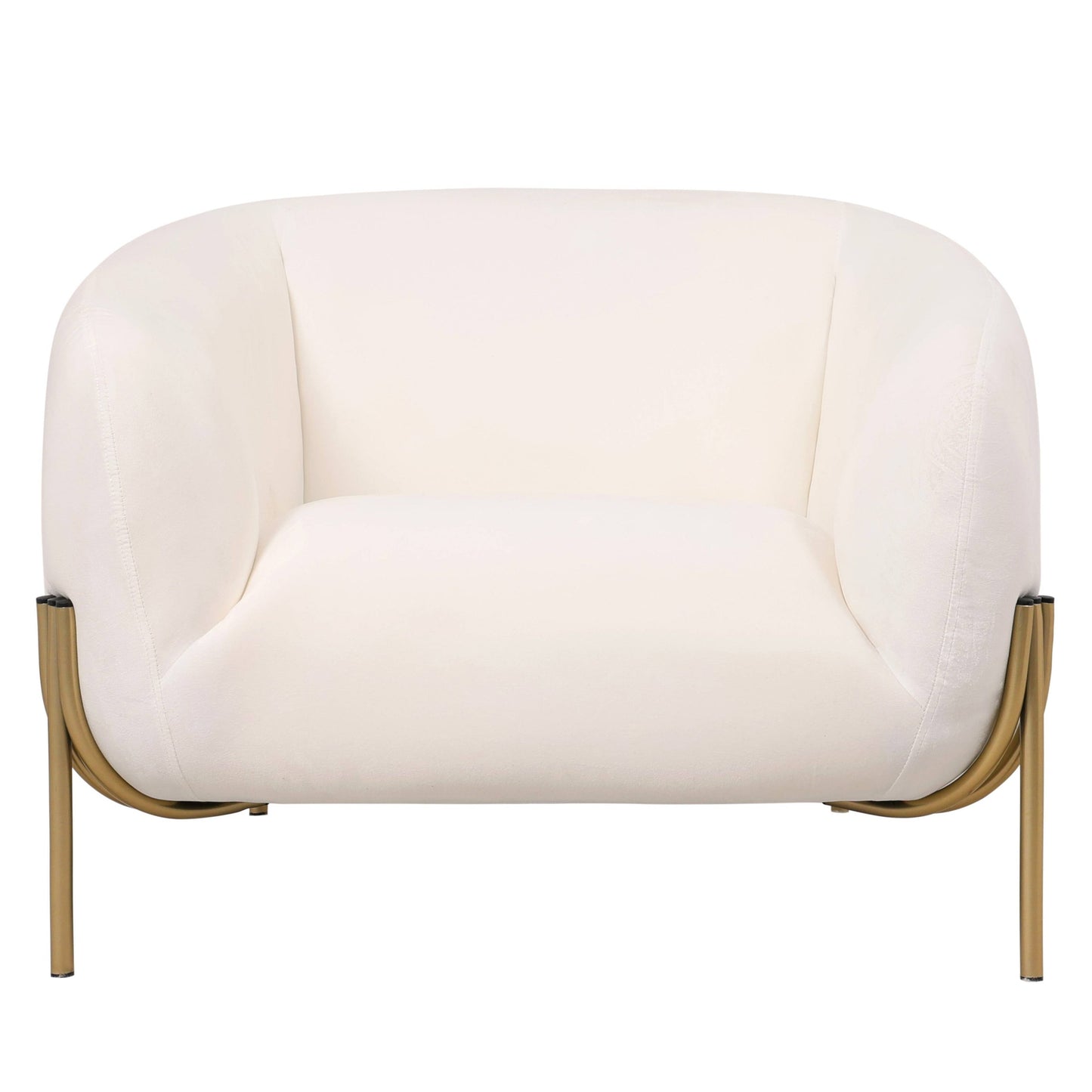 LeisureMod Zuno Upholstered Velvet Single Seater Sofa - Comfortable Accent Arm Chair for Home Office Living Room & Bedroom