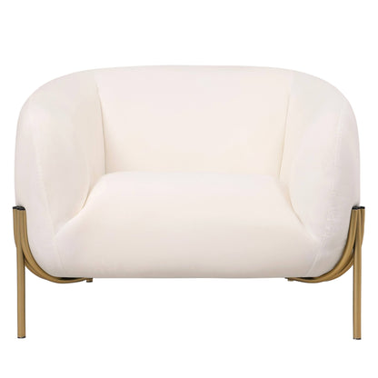 LeisureMod Zuno Upholstered Velvet Single Seater Sofa - Comfortable Accent Arm Chair for Home Office Living Room & Bedroom