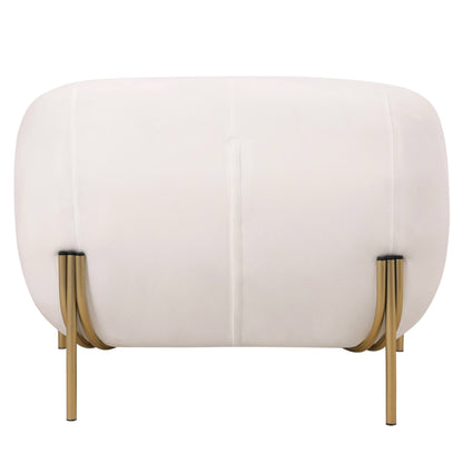 LeisureMod Zuno Upholstered Velvet Single Seater Sofa - Comfortable Accent Arm Chair for Home Office Living Room & Bedroom