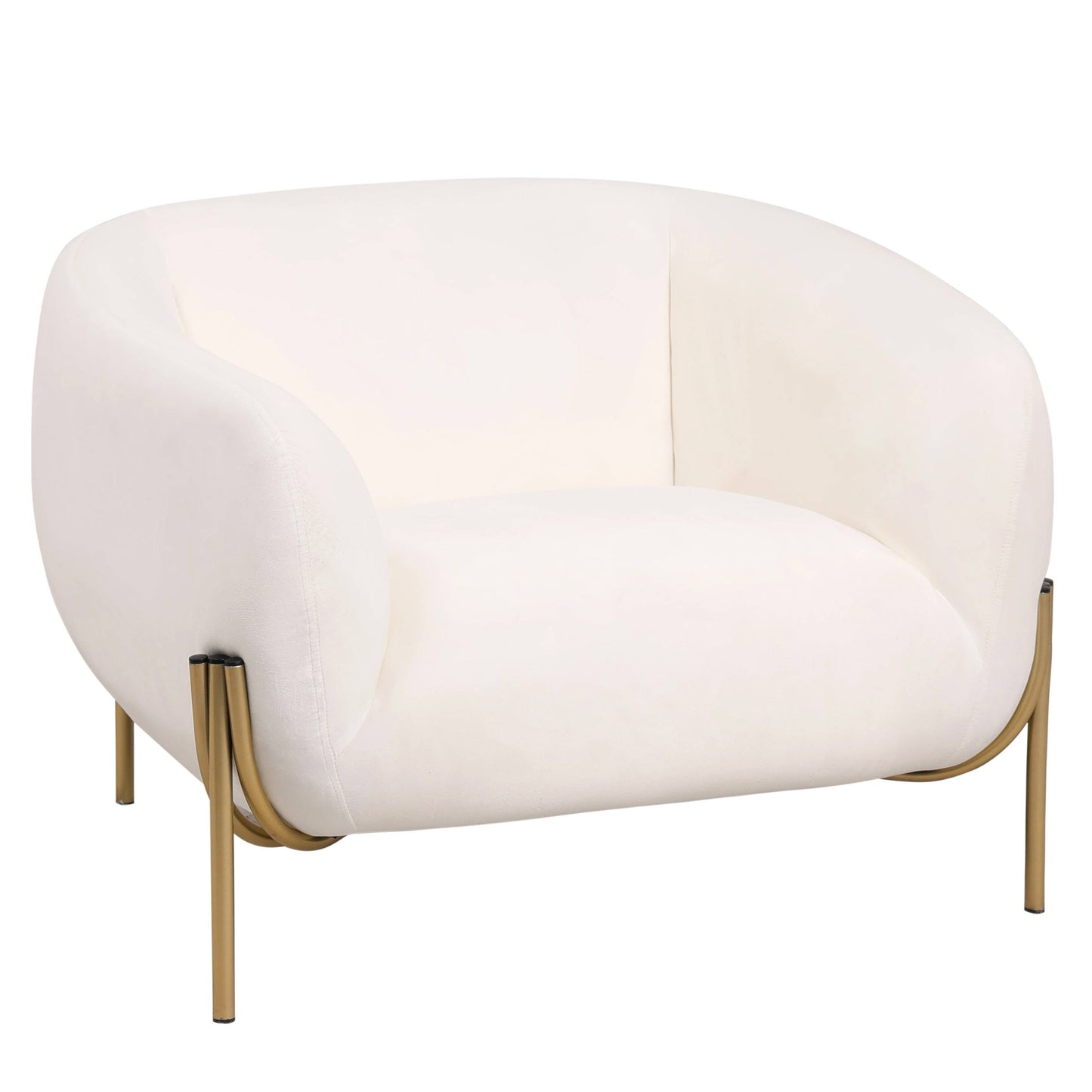 LeisureMod Zuno Upholstered Velvet Single Seater Sofa - Comfortable Accent Arm Chair for Home Office Living Room & Bedroom