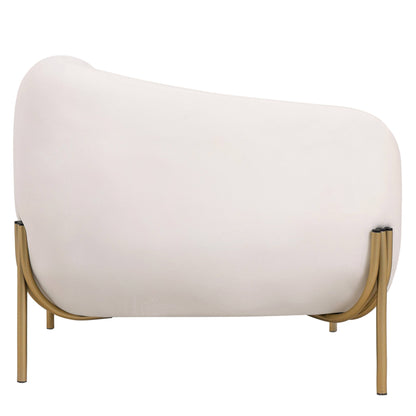 LeisureMod Zuno Upholstered Velvet Single Seater Sofa - Comfortable Accent Arm Chair for Home Office Living Room & Bedroom
