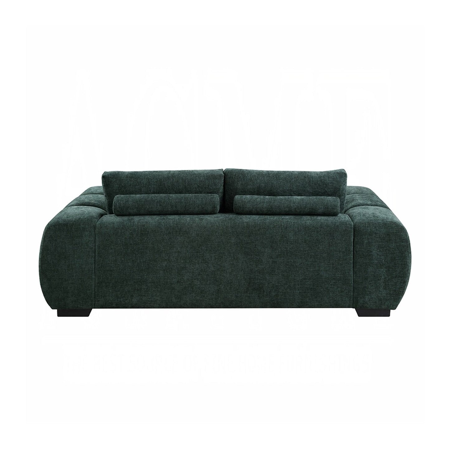 Upholstered Sofa with Loose Cushion Back in Green