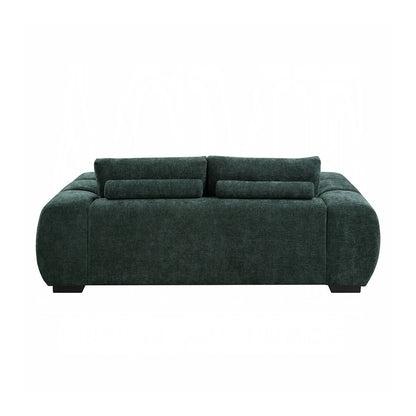Upholstered Sofa with Loose Cushion Back in Green