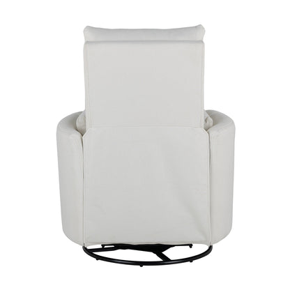 Upholstered Swivel Recliner Manual Rocker