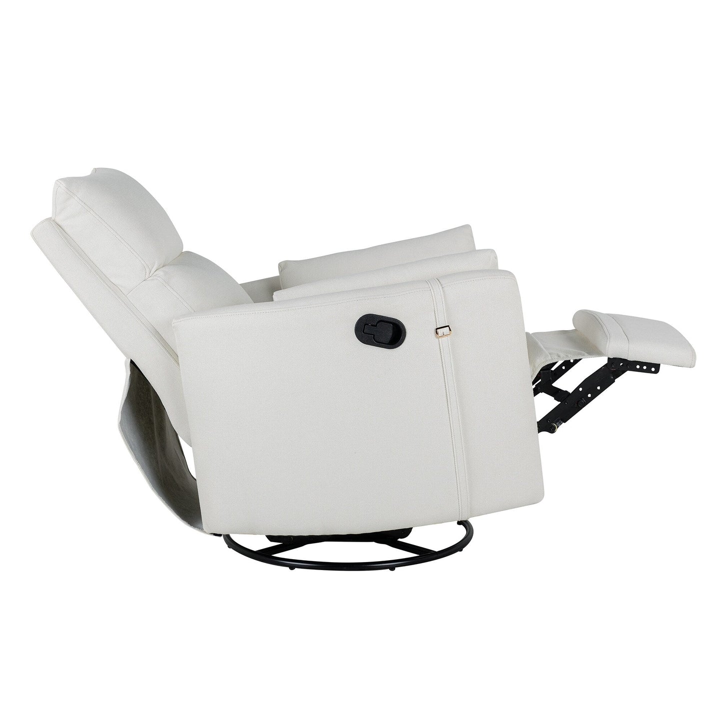 Upholstered Swivel Recliner Manual Rocker