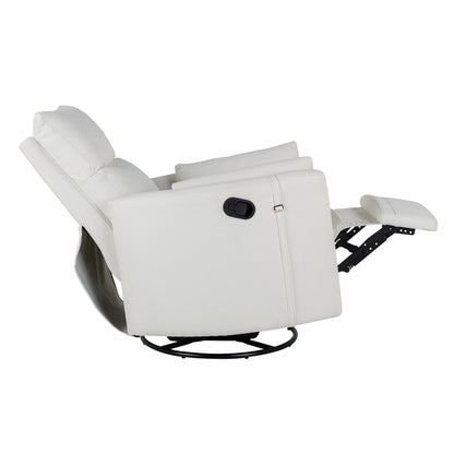 Upholstered Swivel Recliner Manual Rocker