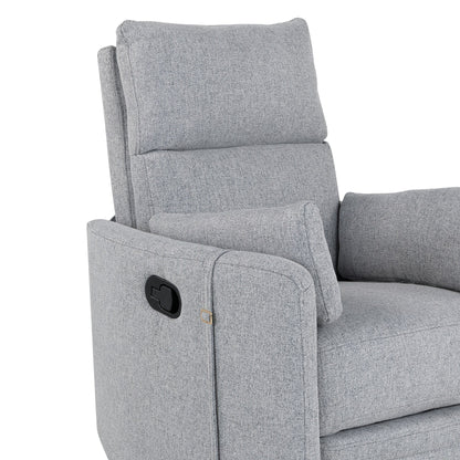 Upholstered Swivel Recliner Manual Rocker
