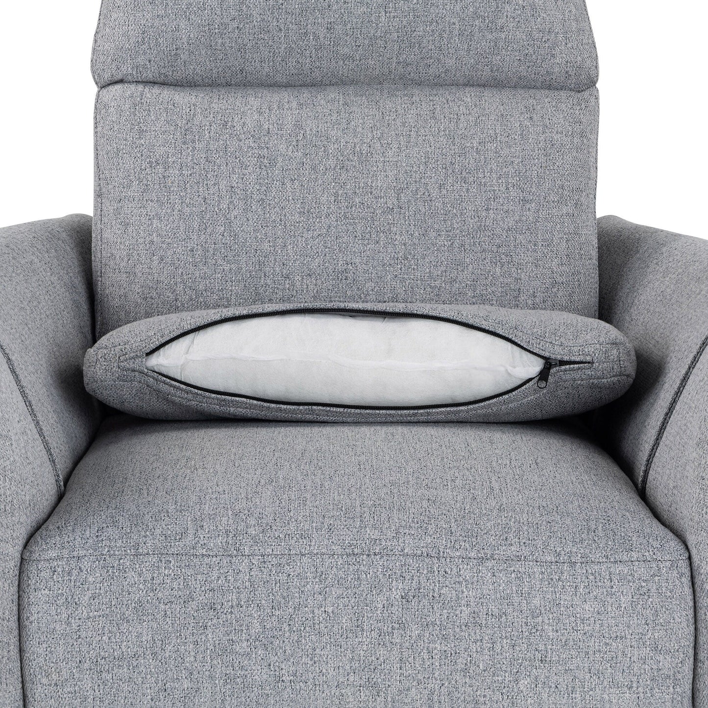 Upholstered Swivel Recliner Manual Rocker