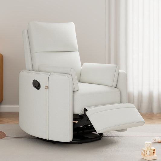 Upholstered Swivel Recliner Manual Rocker