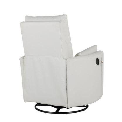 Upholstered Swivel Recliner Manual Rocker