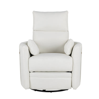 Upholstered Swivel Recliner Manual Rocker