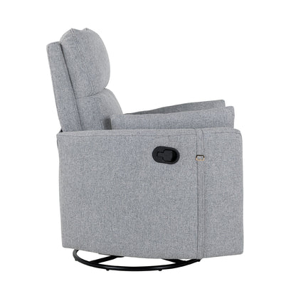 Upholstered Swivel Recliner Manual Rocker