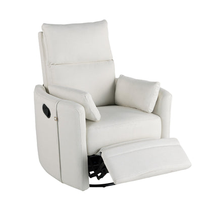Upholstered Swivel Recliner Manual Rocker