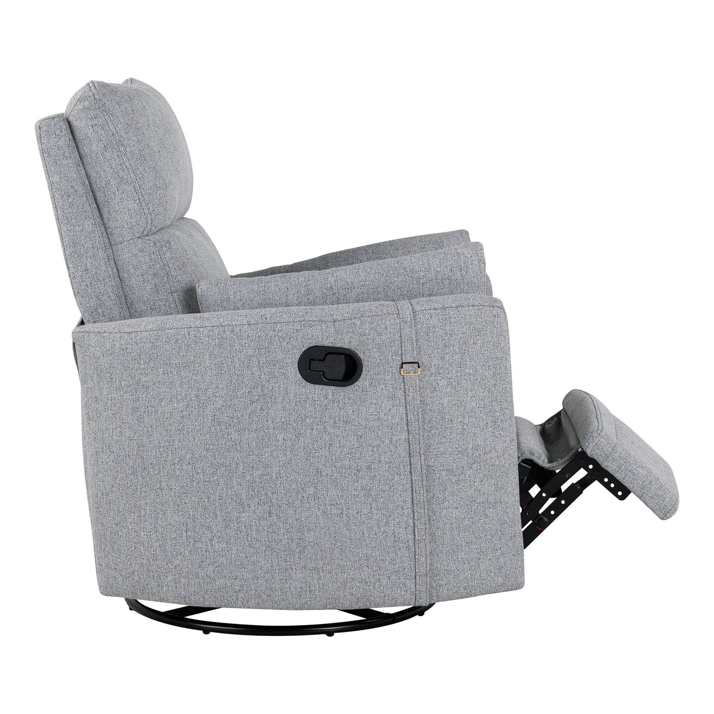 Upholstered Swivel Recliner Manual Rocker