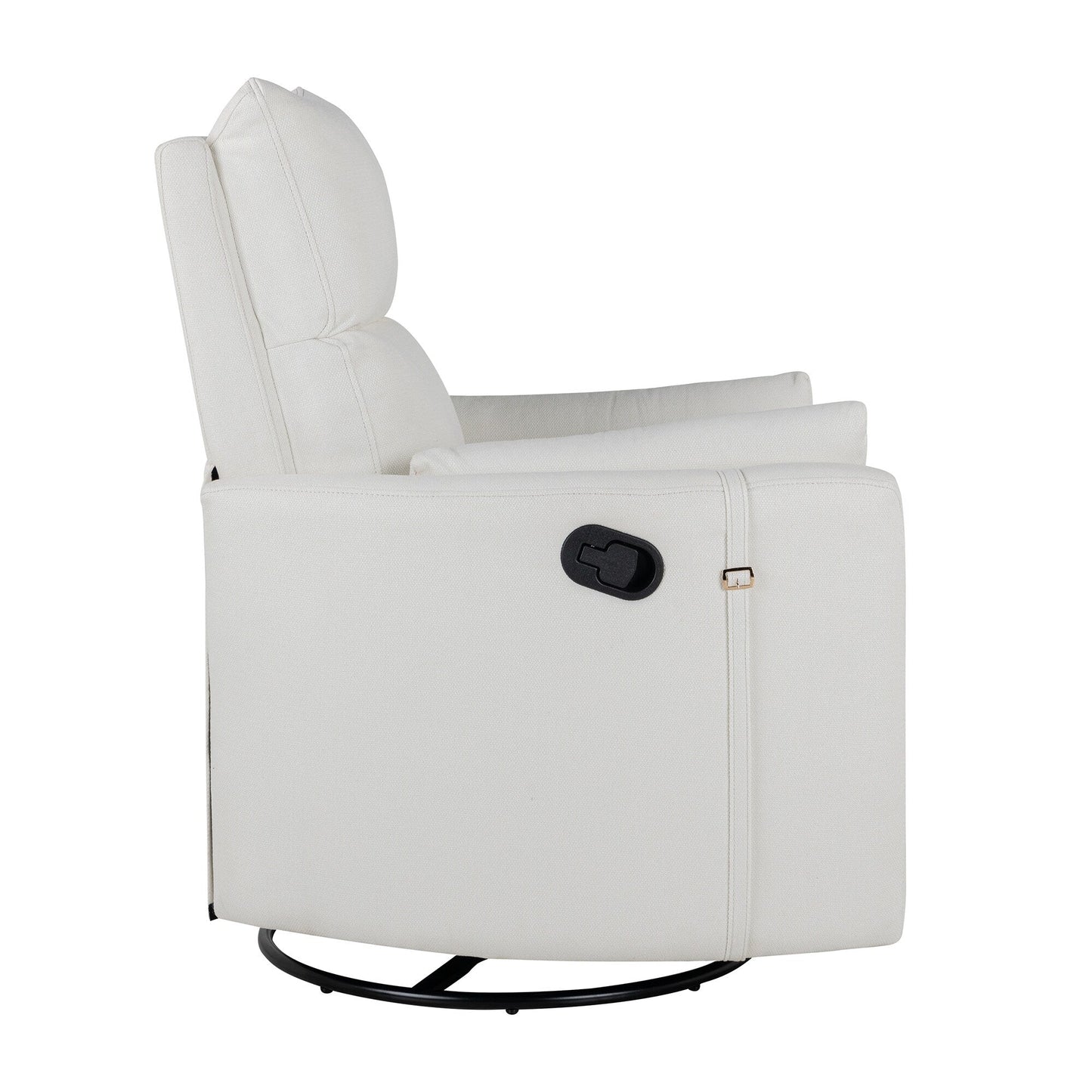 Upholstered Swivel Recliner Manual Rocker