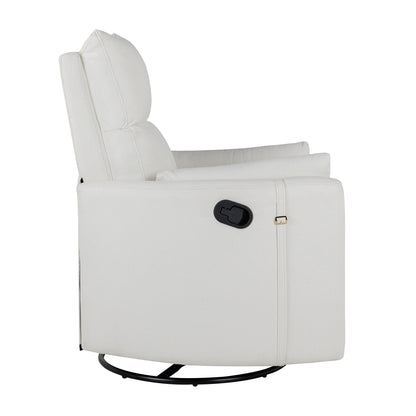 Upholstered Swivel Recliner Manual Rocker