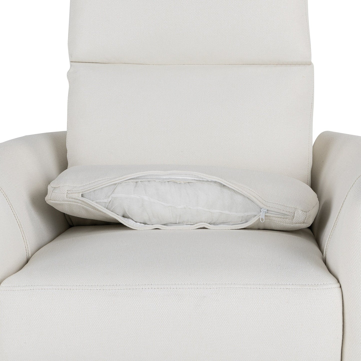 Upholstered Swivel Recliner Manual Rocker