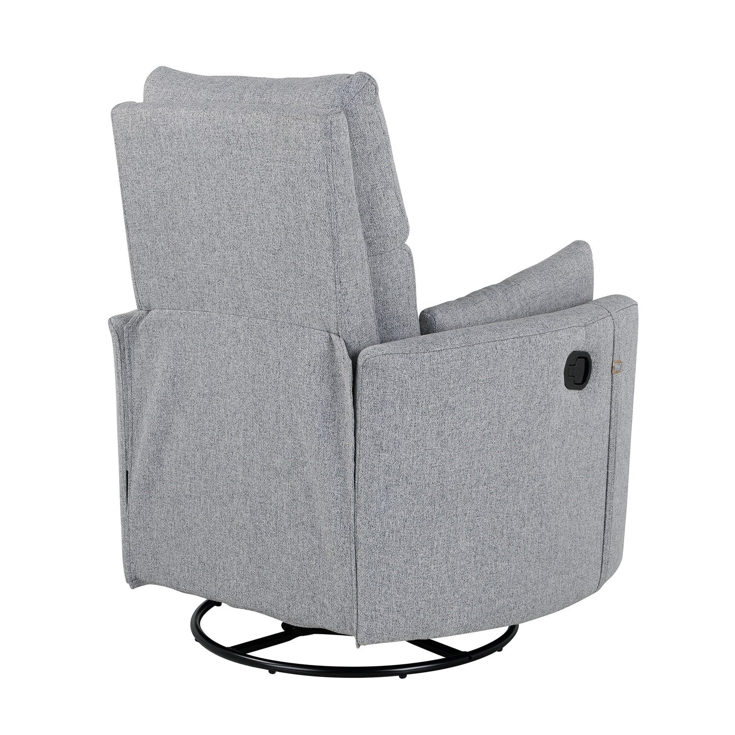 Upholstered Swivel Recliner Manual Rocker