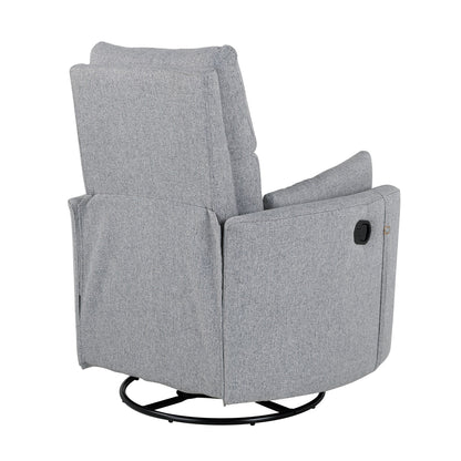 Upholstered Swivel Recliner Manual Rocker